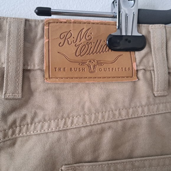 RM Williams Mens light Tan Cotton core straight leg high rise Trousers Size 38R - Picture 14 of 16